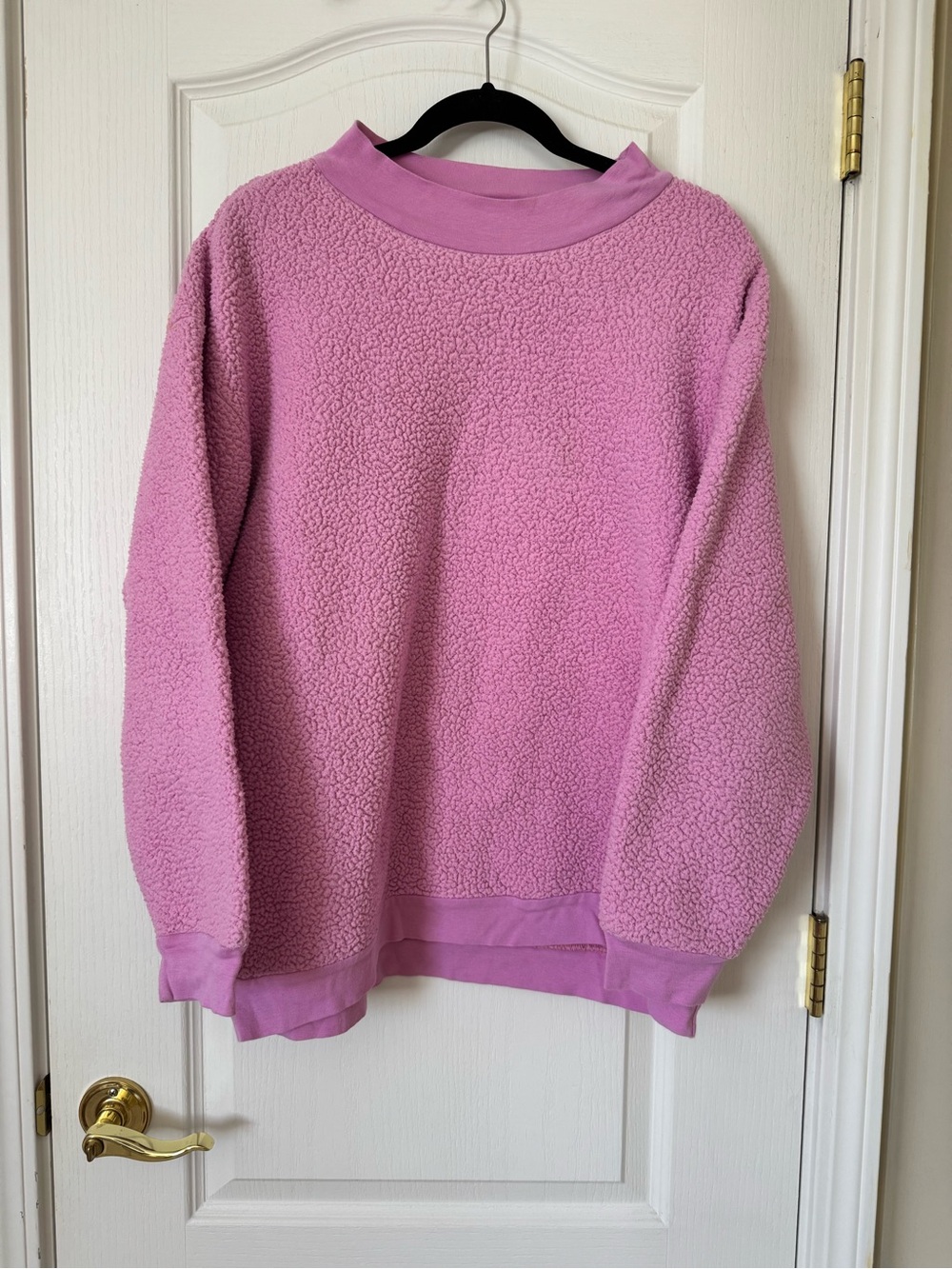 Stateside Pink Sherpa Pullover Sweatshirt Size Medium Cozy Oversized